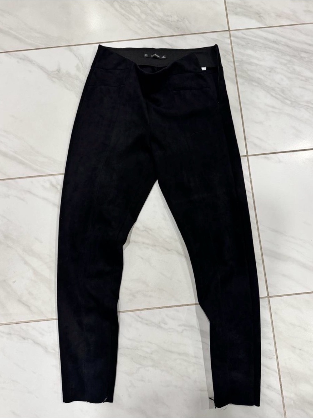 Zara Women's Black Suede Pants - size M